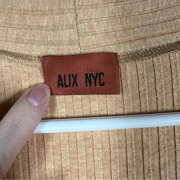Alix NYC Orange Ribbed Twist Front Inez Top - Picture 3 of 6